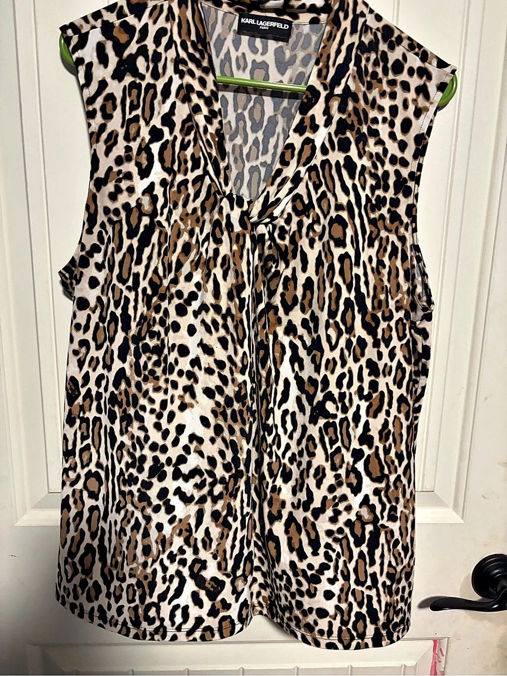 Karl Lagerfeld Women's Animal Print Blouse in Brown & Black Like New